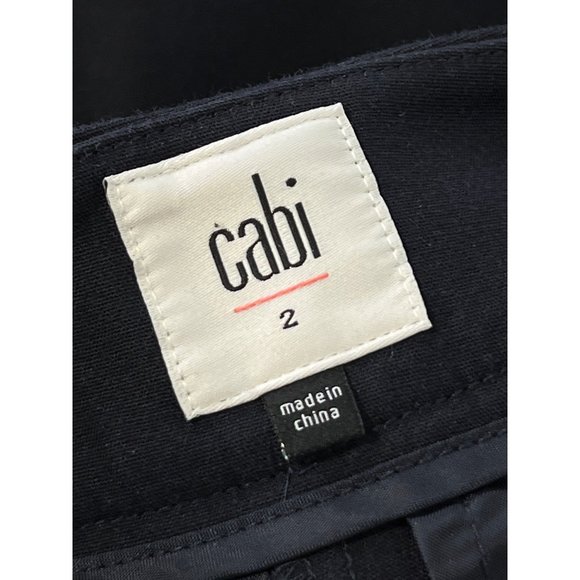 CAbi Mariner High Rise Trouser Pants Womens 2 Flare Leg Nautical Navy Blue - Picture 6 of 8